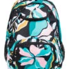 Mochila Escolar 2 Comp. Roxy Shdv Sw Ptr Negra Flores Verdes ERJBP04356-KV
