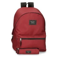 Pepe Jeans Mochila Portaordenador+estuche PPJ Aris Evergreen Rojo Oscuro