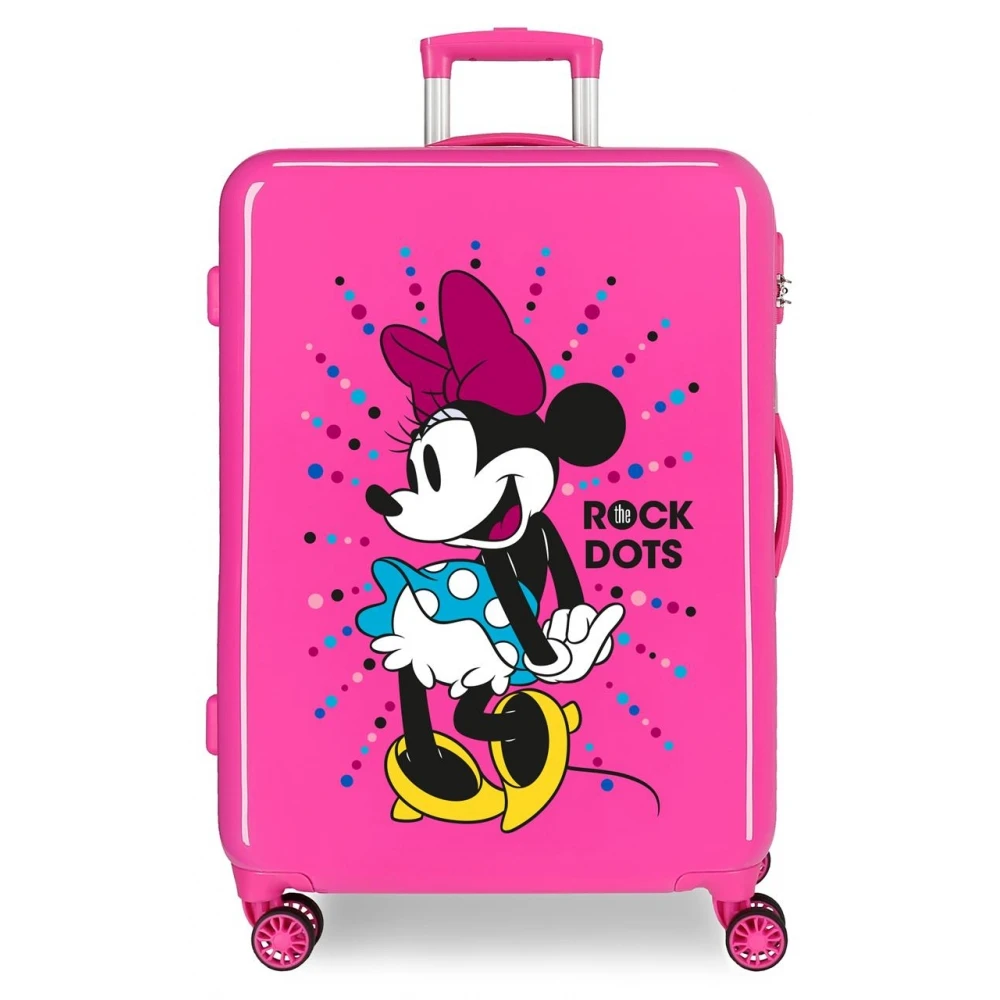 Disney Maleta Mediana 68 Cm 4 Ruedas Rigida Minnie Rock Dots Fucsia 3 Disney Maleta Mediana 68 Cm 4 Ruedas Rigida Minnie Rock Dots Fucsia