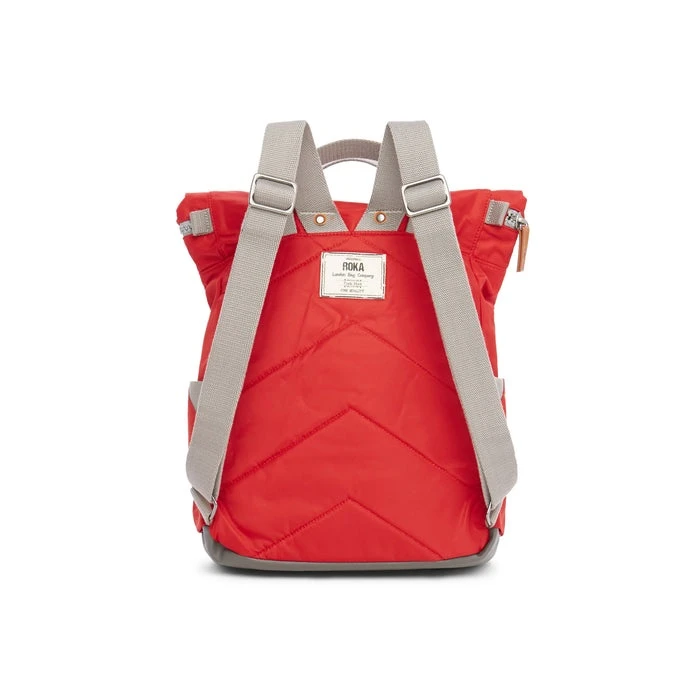 Mochila Roka London Canfield B Mediana Sostenible Nylon Rojo (Cranberry) 8 Mochila Roka London Canfield B Mediana Sostenible Nylon Rojo (Cranberry) - Imagen 6
