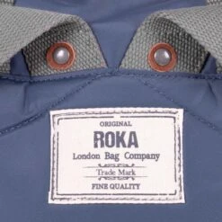Mochila Roka London Canfield B Mediana Sostenible Nylon Azul (Airforce) -Equipaje Serie Tienda 24997