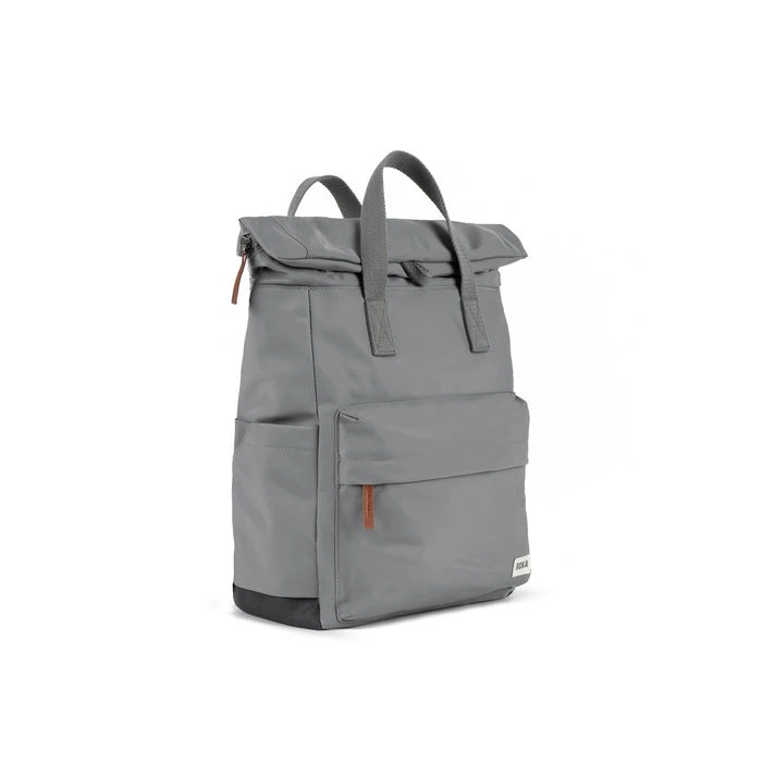 Mochila Roka London Canfield B Mediana Sostenible Nylon Gris (Stormy) 4 Mochila Roka London Canfield B Mediana Sostenible Nylon Gris (Stormy) - Imagen 2