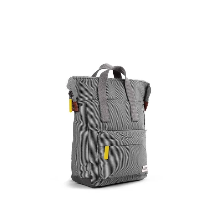 Mochila Roka London Bantry B Pequeña Sost. Canvas Gris Rayas Mono Stripe 4 Mochila Roka London Bantry B Pequeña Sost. Canvas Gris Rayas Mono Stripe - Imagen 2