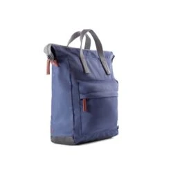 Mochila Roka London Bantry B Mediana Sostenible Nylon Azul (Airforce) -Equipaje Serie Tienda 28906